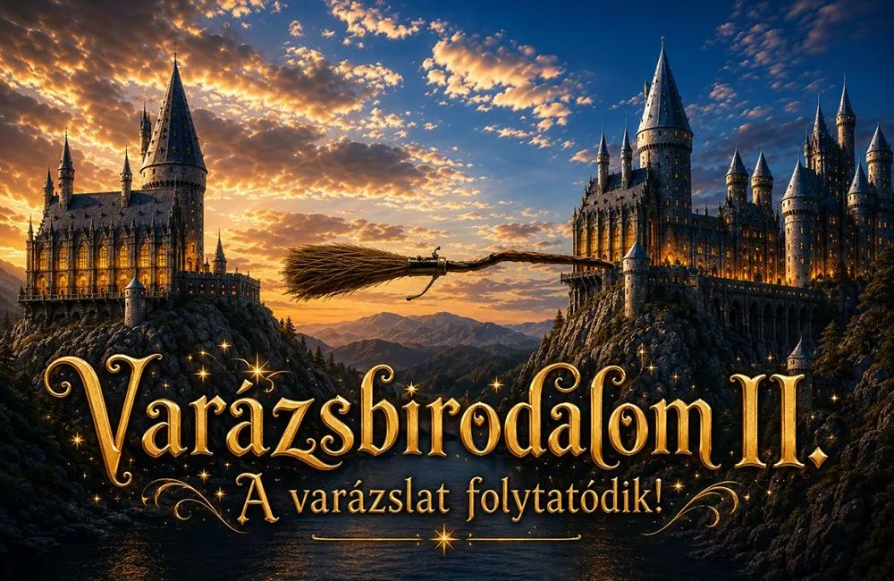 Kastély naplementében, repülő seprűvel – Varázsbirodalom II. szabadulószoba