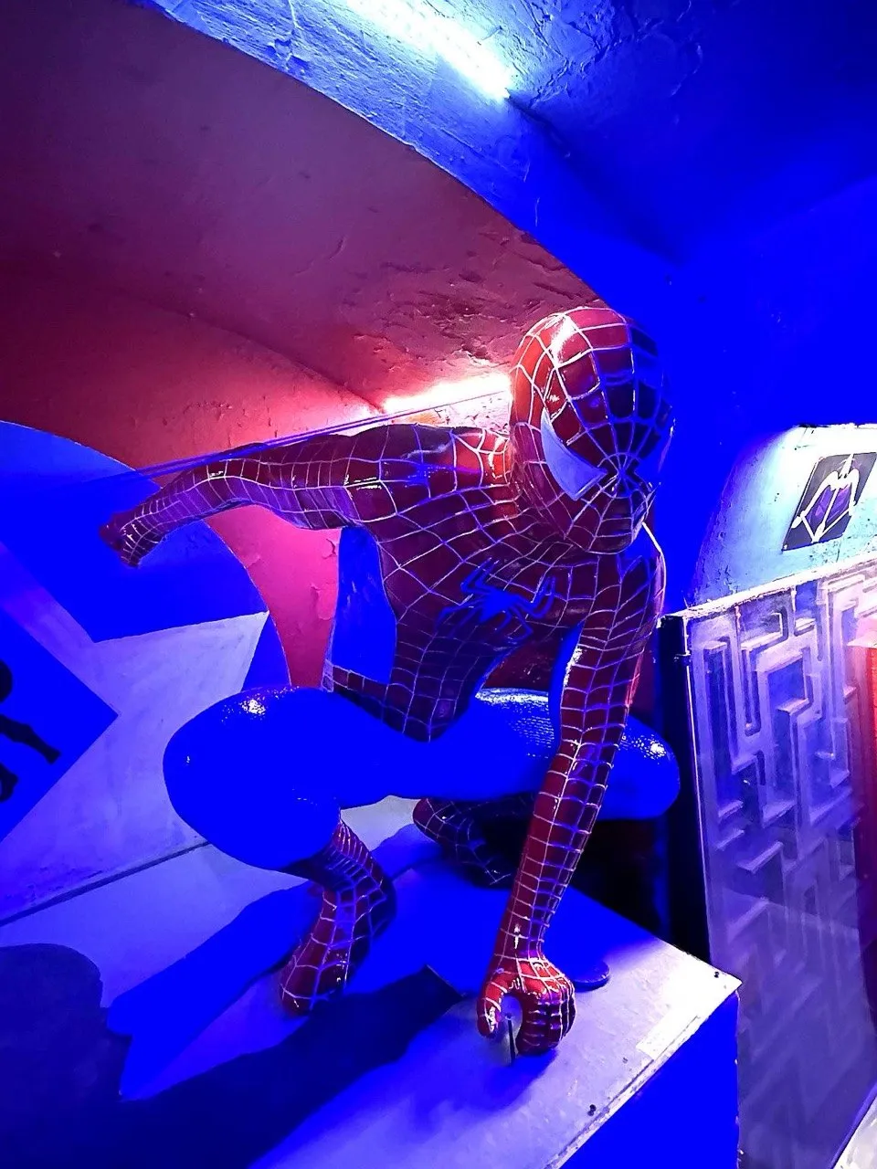 Spider-hero figure in the Avengers superhero escape room, Budapest District VI