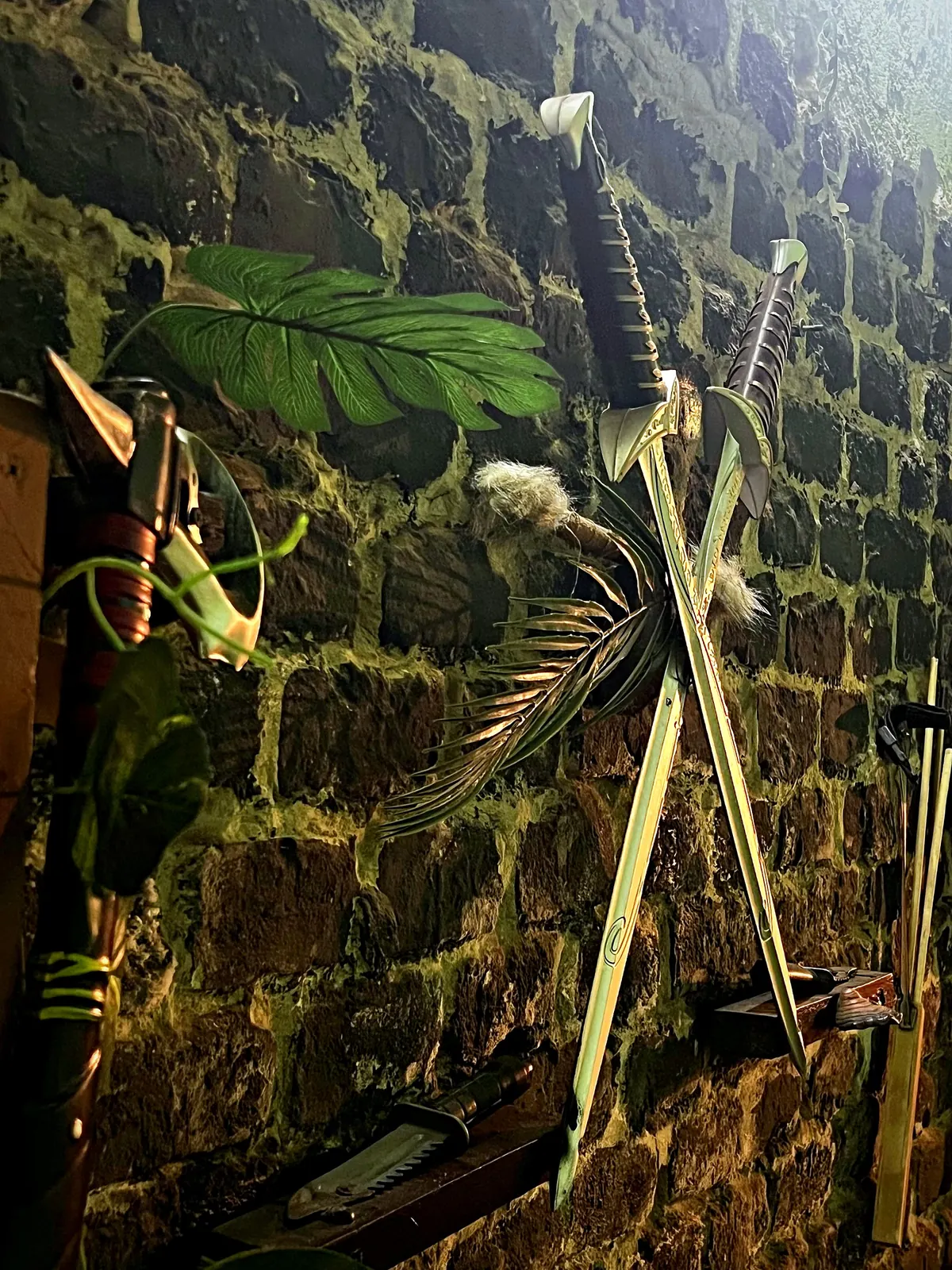 Bow and arrows in the Hunger Games escape room, Budapest